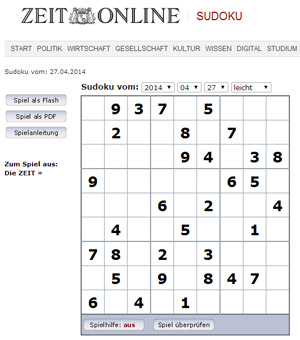 Die Zeit Sudoku Online