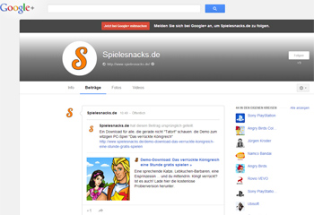 Spielesnacks.de bei Google+