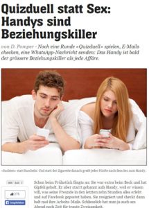 "Quizduell statt Sex" - so macht 20min.ch einen Artikel über Handy-Sucht auf. Liegen die Kollegen richtig?