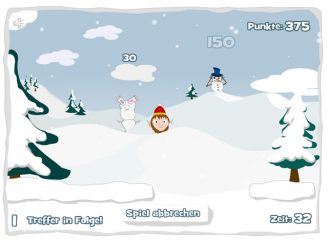 Spielt sich wie Moorhuhn: Das kostenlose Onlinespiel Snowball bietet schnellen Ballerspaß - ideal für zwischendurch.