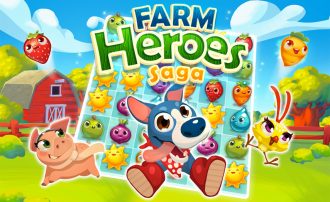 Farbenfroh Denkaufgaben im 3-Gewinnt-Gewand: Das ist Farm Heroes Saga von King.