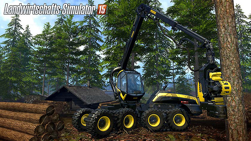 Das ist neu im Farming Simulator 15: Im Wald fällst du Bäume und transportierst sie ab.