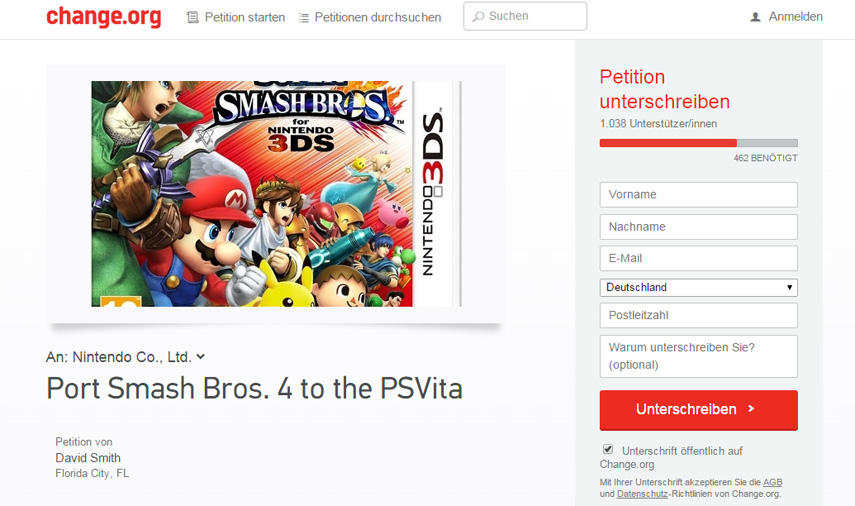 Super Smash Bros. soll für die Playstation Vita umgesetzt werden. Ein Scherz? Oder ist das ernst gemeint?