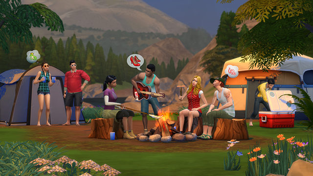 Am Lagerfeuer sitzen, Gitarre spielen und dabei über Schuhe reden - das wird das neue Die Sims 4-Add-On bieten.