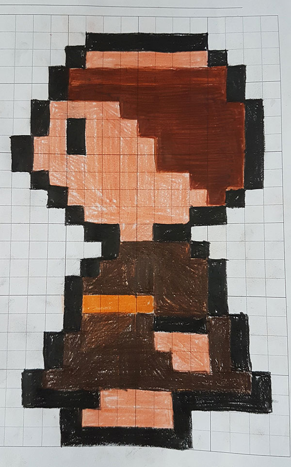 So sieht der Pixel Luther auf Papier aus.