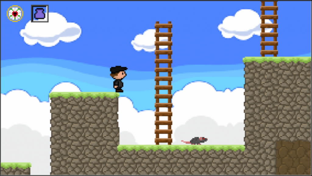 Pixel Luther: Ein Screenshot aus einer frühen Fassung des Jump&Runs.